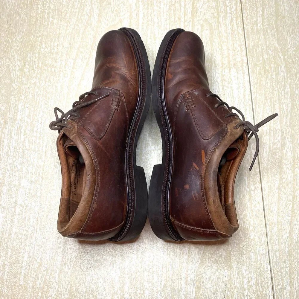 Johnston & Murph Men's Leather Shoes Size 9.5 Brown Lace-Up